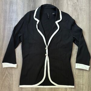 Venini Black and White Knit Blazer